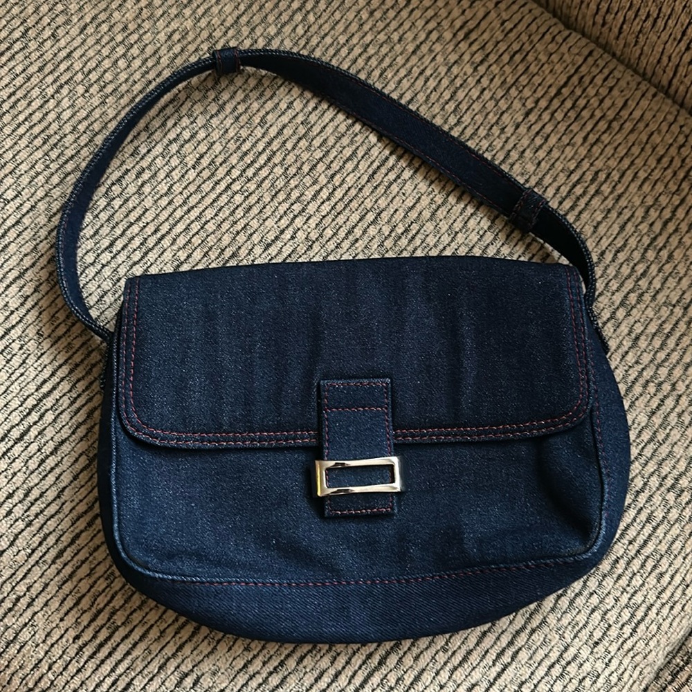 Mini dark blue Jean purse